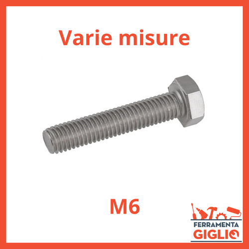 Viti acciaio inox testa - m6,
